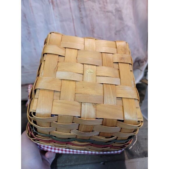 Picnic basket plaid gingerbread men heart Xmas decor - Picture 7 of 7